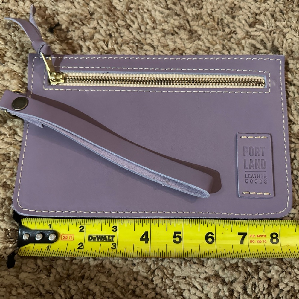 Portland Leather Company Adrianna wristlet, lavender